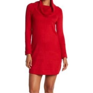 VINCE CAMUTO Cowl Neck Sweater Dress Beautiful Red Valentine's Size XS